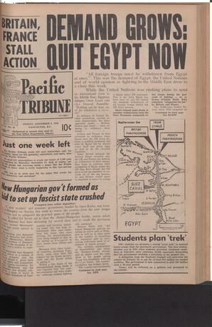   The Pacific Tribune - Friday, November 9, 1956   , page 1