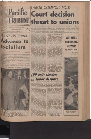   The Pacific Tribune - Friday, October 19, 1956   , page 1