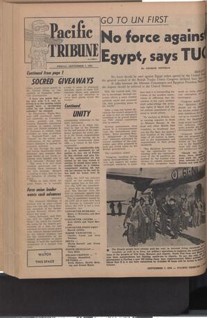   The Pacific Tribune - Friday, September 7, 1956   , page 16