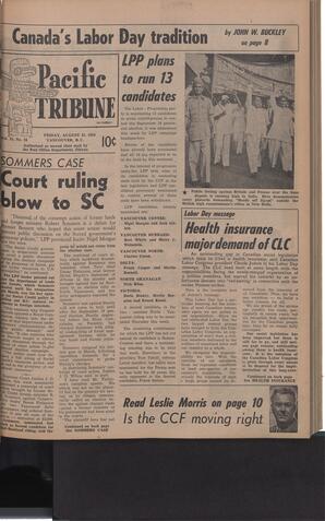   The Pacific Tribune - Friday, August 31, 1956   , page 1