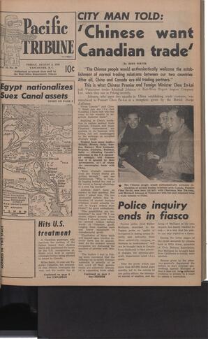   The Pacific Tribune - Friday, August 3, 1956   , page 1