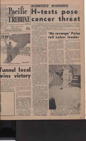   The Pacific Tribune - Friday, July 20, 1956   , page 1