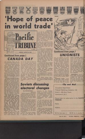   The Pacific Tribune - Friday, June 29, 1956   , page 16