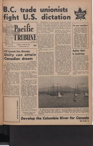   The Pacific Tribune - Friday, June 29, 1956   , page 1