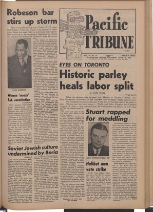   The Pacific Tribune - Friday, April 20, 1956   , page 1