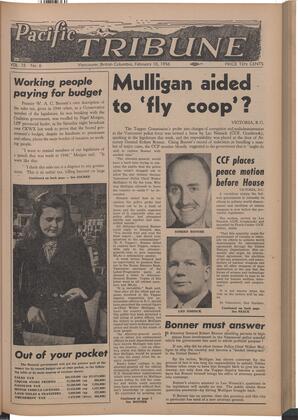   The Pacific Tribune - Friday, February 10, 1956   , page 1