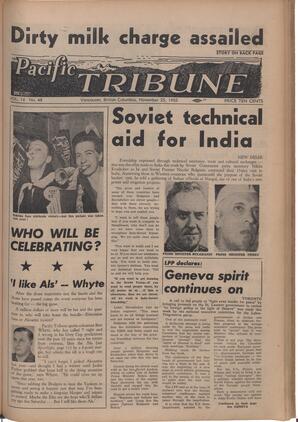   The Pacific Tribune - Friday, November 25, 1955   , page 1