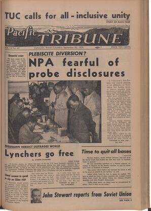   The Pacific Tribune - Friday, September 30, 1955   , page 1