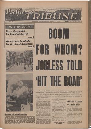   The Pacific Tribune - Friday, January 21, 1955   , page 1