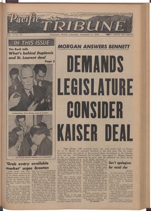   The Pacific Tribune - Friday, November 5, 1954   , page 1