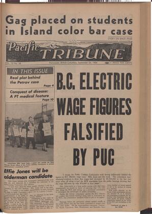   The Pacific Tribune - Friday, September 24, 1954   , page 1