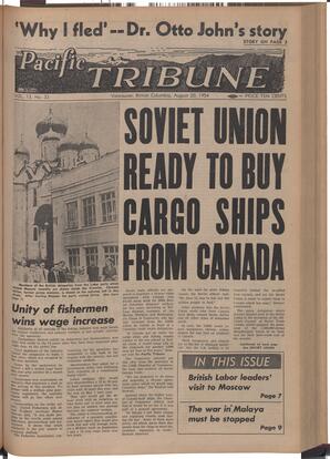   The Pacific Tribune - Friday, August 20, 1954   , page 1