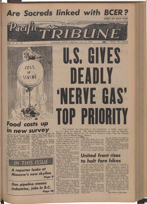   The Pacific Tribune - Friday, July 16, 1954   , page 1