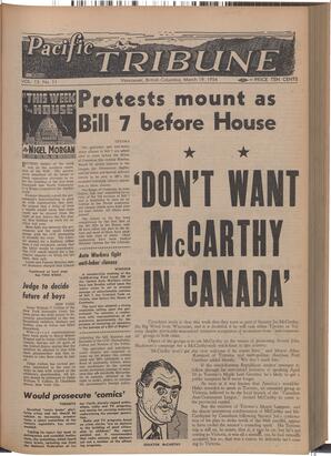   The Pacific Tribune - Friday, March 19, 1954   , page 1