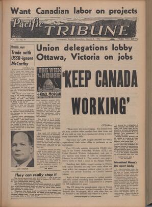   The Pacific Tribune - Friday, March 5, 1954   , page 1