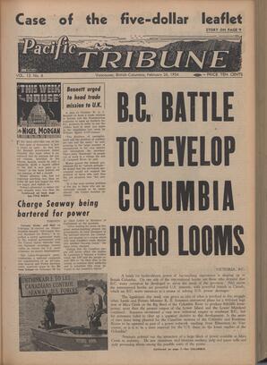   The Pacific Tribune - Friday, February 26, 1954   , page 1