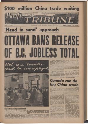   The Pacific Tribune - Friday, January 29, 1954   , page 1