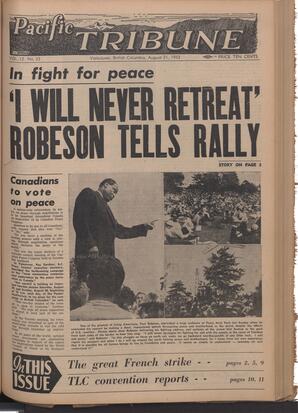   The Pacific Tribune - Friday, August 21, 1953   , page 1