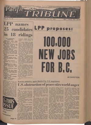   The Pacific Tribune - Friday, May 22, 1953   , page 1