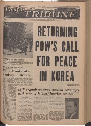   The Pacific Tribune - Friday, April 24, 1953   , page 1