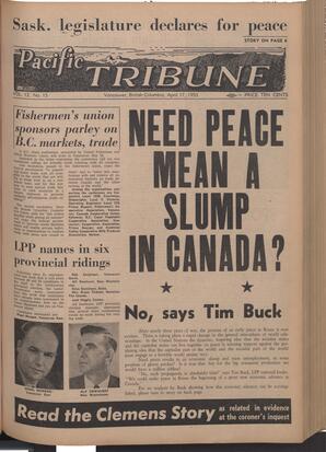   The Pacific Tribune - Friday, April 17, 1953   , page 1