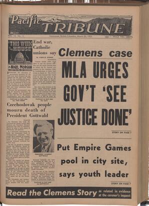   The Pacific Tribune - Friday, March 20, 1953   , page 1