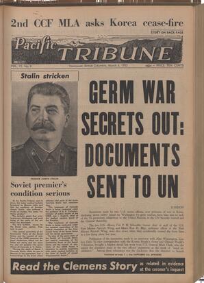   The Pacific Tribune - Friday, March 6, 1953   , page 1