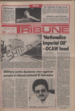   The Pacific Tribune - Friday, April 4, 1980   , page 1
