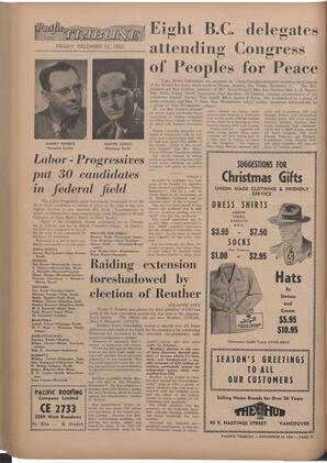   The Pacific Tribune - Friday, December 12, 1952   , page 12
