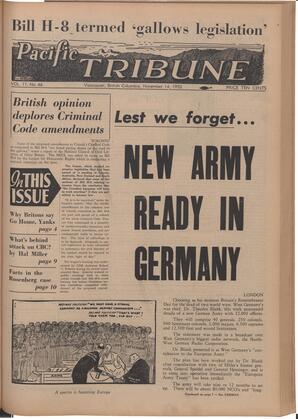   The Pacific Tribune - Friday, November 14, 1952   , page 1