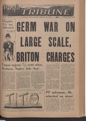   The Pacific Tribune - Friday, September 26, 1952   , page 1