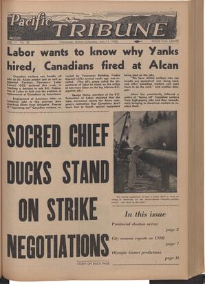   The Pacific Tribune - Friday, July 11, 1952   , page 1