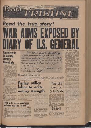   The Pacific Tribune - Friday, March 14, 1952   , page 1
