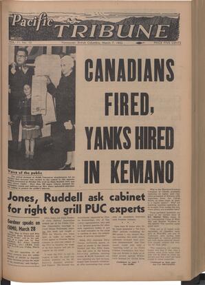   The Pacific Tribune - Friday, March 7, 1952   , page 1
