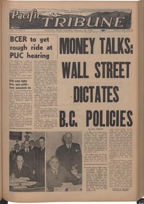   The Pacific Tribune - Friday, February 22, 1952   , page 1
