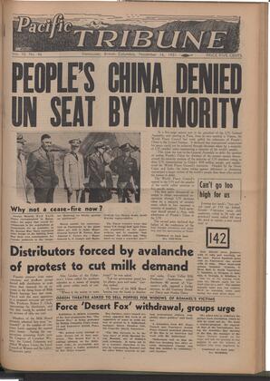   The Pacific Tribune - Friday, November 16, 1951   , page 1