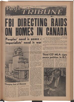   The Pacific Tribune - Friday, November 2, 1951   , page 1