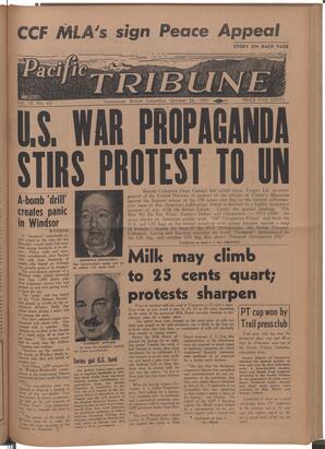   The Pacific Tribune - Friday, October 26, 1951   , page 1