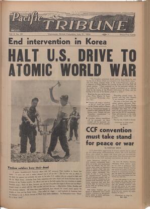   The Pacific Tribune - Friday, July 21, 1950   , page 1