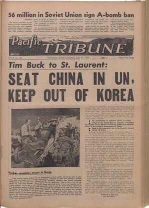   The Pacific Tribune - Friday, July 14, 1950   , page 1