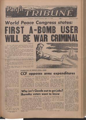   The Pacific Tribune - Friday, April 14, 1950   , page 1