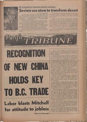   The Pacific Tribune - Friday, November 18, 1949   , page 1