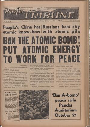  The Pacific Tribune - Friday, October 14, 1949   , page 1