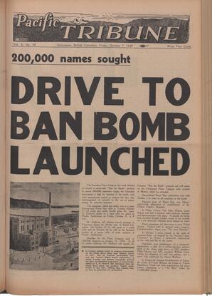   The Pacific Tribune - Friday, October 7, 1949   , page 1