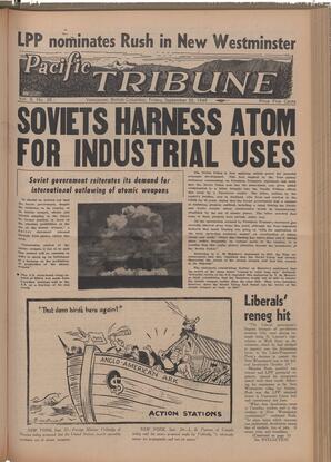   The Pacific Tribune - Friday, September 30, 1949   , page 1