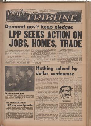  The Pacific Tribune - Friday, September 16, 1949   , page 1