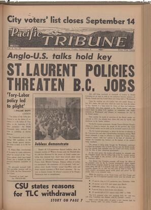   The Pacific Tribune - Friday, September 9, 1949   , page 1
