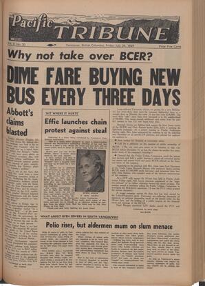   The Pacific Tribune - Friday, July 29, 1949   , page 1