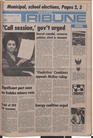   The Pacific Tribune - Friday, November 2, 1979   , page 1