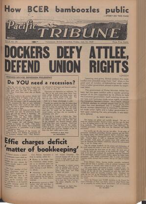  The Pacific Tribune - Friday, July 15, 1949   , page 1